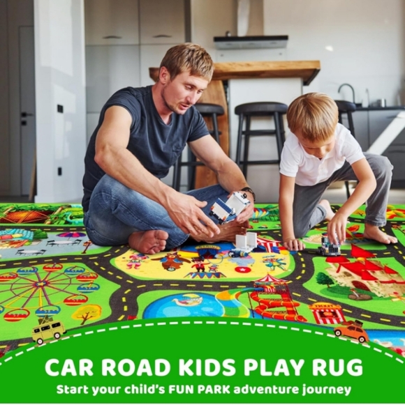 Colorful Children's Play Mat with Fun Design 59 × 78.7 In (approx. 5x7) NWT - Picture 3 of 9